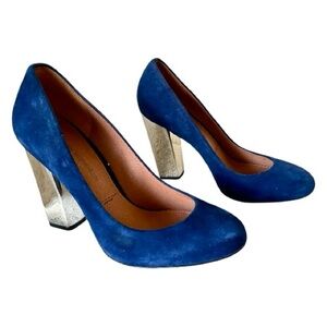 Sigerson Morrison Suede  Pumps
Metallic Mirror Heel Designer Heels Sz 7
